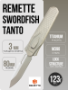 Нож Remette Swordfish Tanto, M390, Titanium Gray Handle, ZL101B4